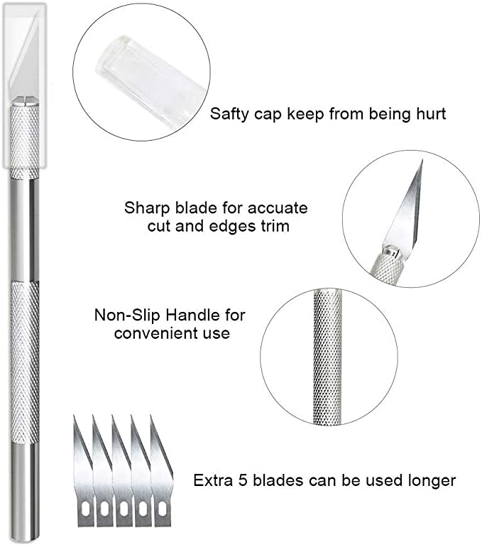 New Wallpaper Smoothing Tool Kit | snitty Vinyl Cutter & Craft Knife w/ 5 Replacement Blades