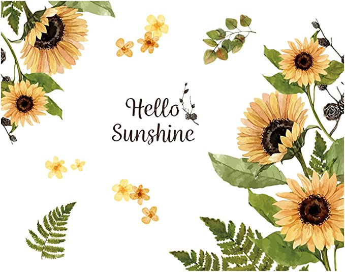 New Sunflower Wall Decals | Removable Yellow Flower Window Stickers