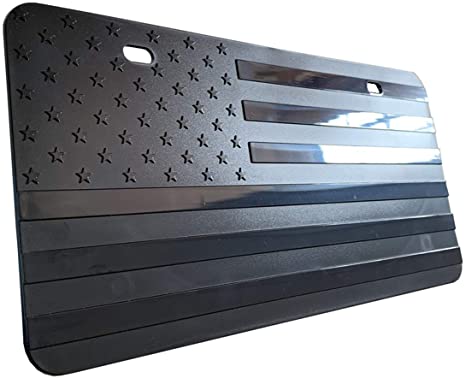 New Embossed American Flag License Plate