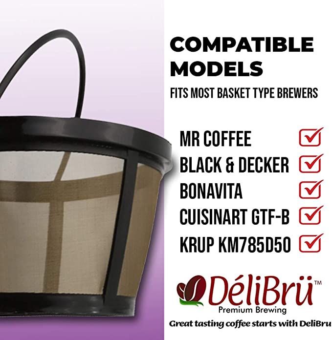 New Reusable Filter Basket 8-12 Cup - Mr Coffee Maker & Brewers Replaces Paper Filter