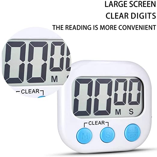 New 2 Pack Digital Kitchen Timer | Loud Alarm Magnetic Backing Stand Cooking Timers