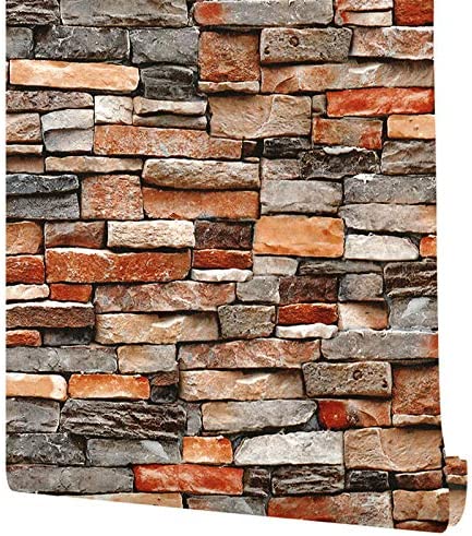 New 17.7" x 118" Stone Peel and Stick Wallpaper | Stone Contact Paper