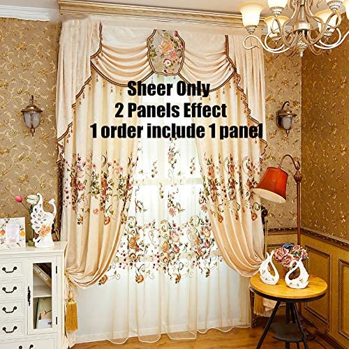 New 39"W x 84"L Embroidered Sheer Voile Window Curtains