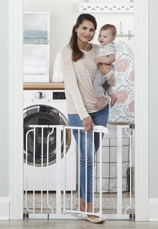 Heavy Duty Extra Wide Walk Thru Baby Gate | Extension Kit | Pressure Mount Kit