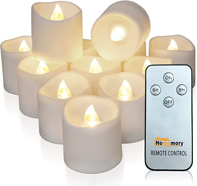 New 12 PCS Remote Control Flameless LED Votive Candles | Electric Fake Candles