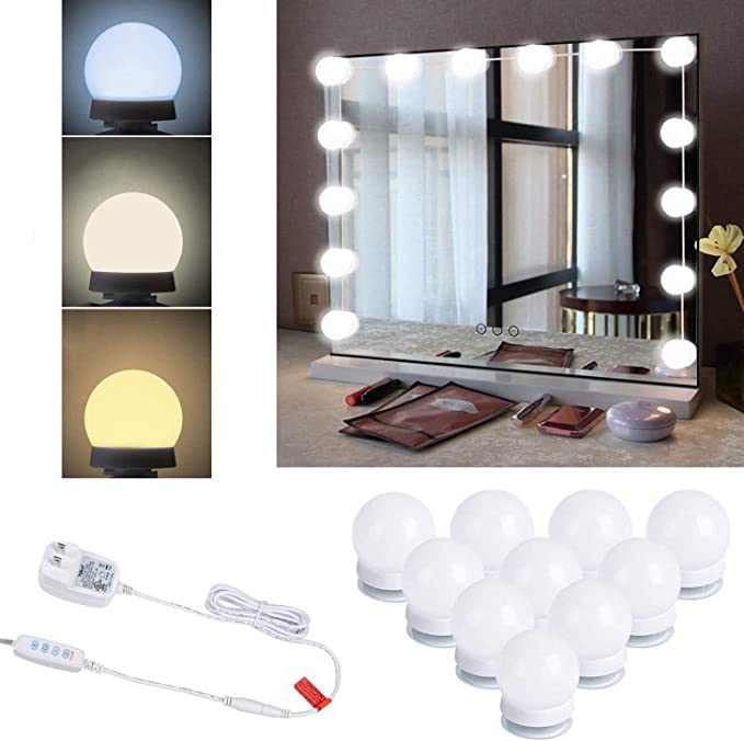 New Led Vanity Mirror Lights Kit w/ 10 Dimmable Light Bulbs