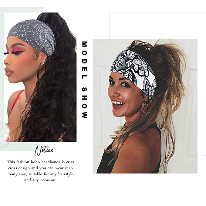 New Headband Headpiece Bohemia Floal Twist Head Wrap | Hair Accessories | Pack of 3