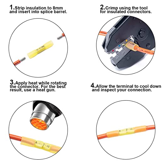 Heavy Duty 220PCS Heat Shrink Butt Connectors | Waterproof Insulated Butt Splice Terminal