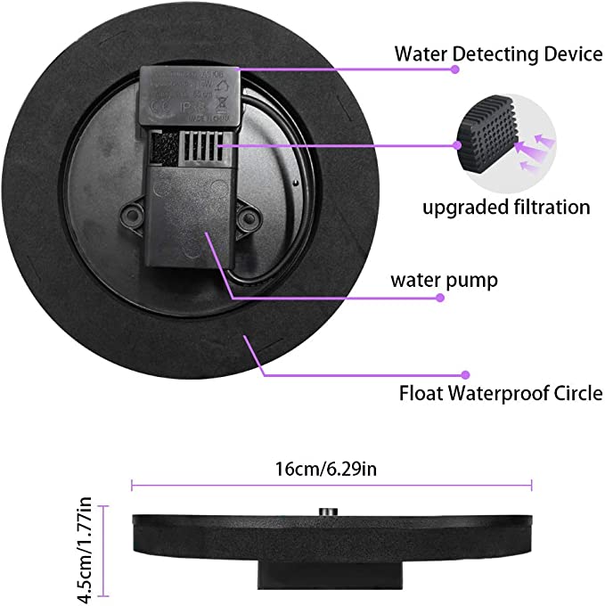 New 1.4W Solar Powered Circle Garden Water Pump w/ 6 Nozzle | Pond Garden Decor