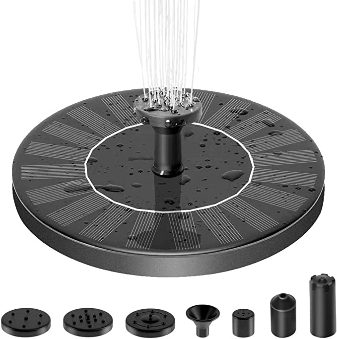 New 1.4W Solar Powered Circle Garden Water Pump w/ 6 Nozzle | Pond Garden Decor