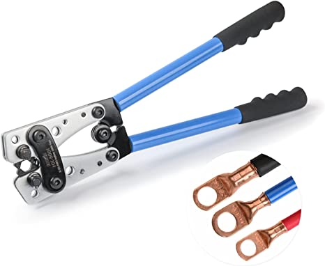 Heavy Duty Cable Lug Crimping Tool - Wire Lugs,Battery Terminal,Copper Lugs AWG 8-1/0