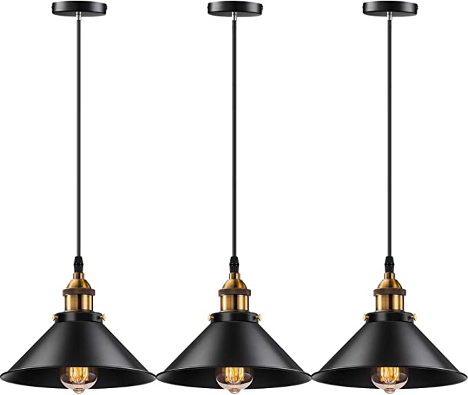 New 3Pack E26,E27 Base Industrial Pendant Light | Retro Pendant Light Fixtures