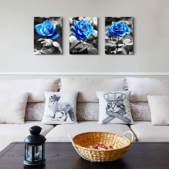 New 3PCS 12" x 16" Rose Flowers Canvas Paintings | Wall Art Decor