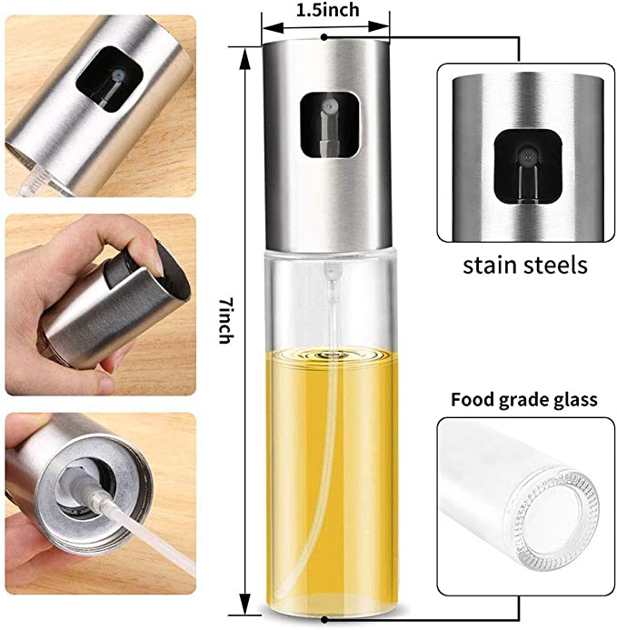 New 100ml Oil Sprayer Bottle Oil Spray Versatile Glass