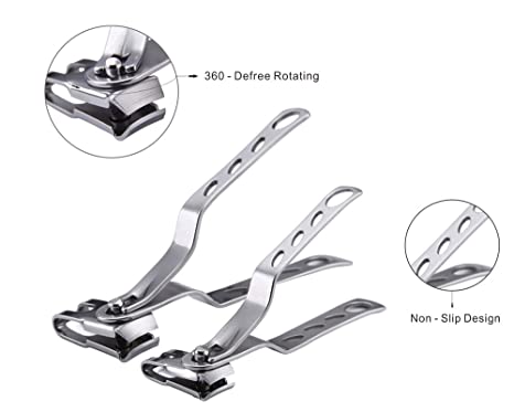 New Nail Clippers w/ 360-Degree Rotating Head - Stainless Steel Fingernails & Toenails Cutter