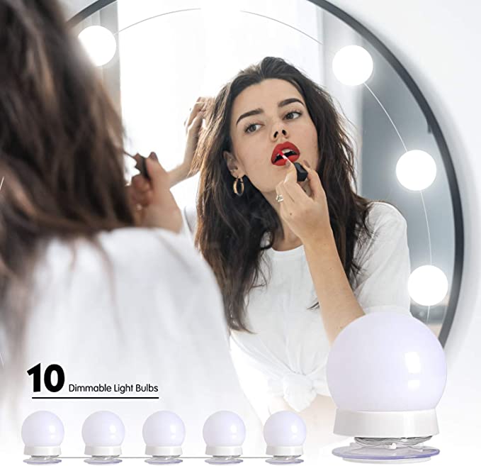 New Led Vanity Mirror Lights Kit w/ 10 Dimmable Light Bulbs