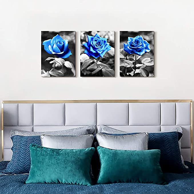 New 3PCS 12" x 16" Rose Flowers Canvas Paintings | Wall Art Decor