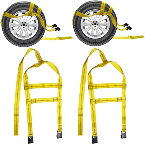 New 2 PCS Universal Adjustable Tie Down Tow Straps