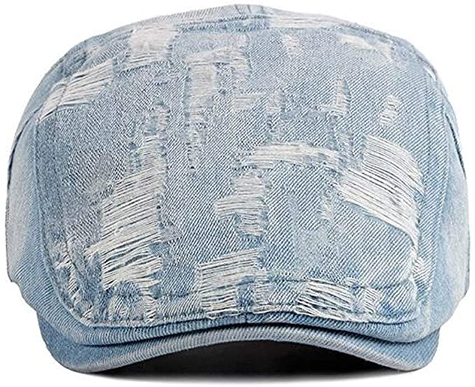 2 Pack Mens Denim Cotton Newsboy Cap Ivy Gatsby Driving Hunting Cabbie Hats