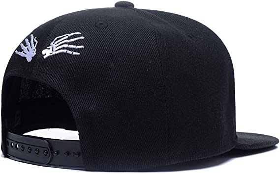 New Skull Skeleton Baseball Cap | Men Solid Flat Bill Adjustable Snapback Hats