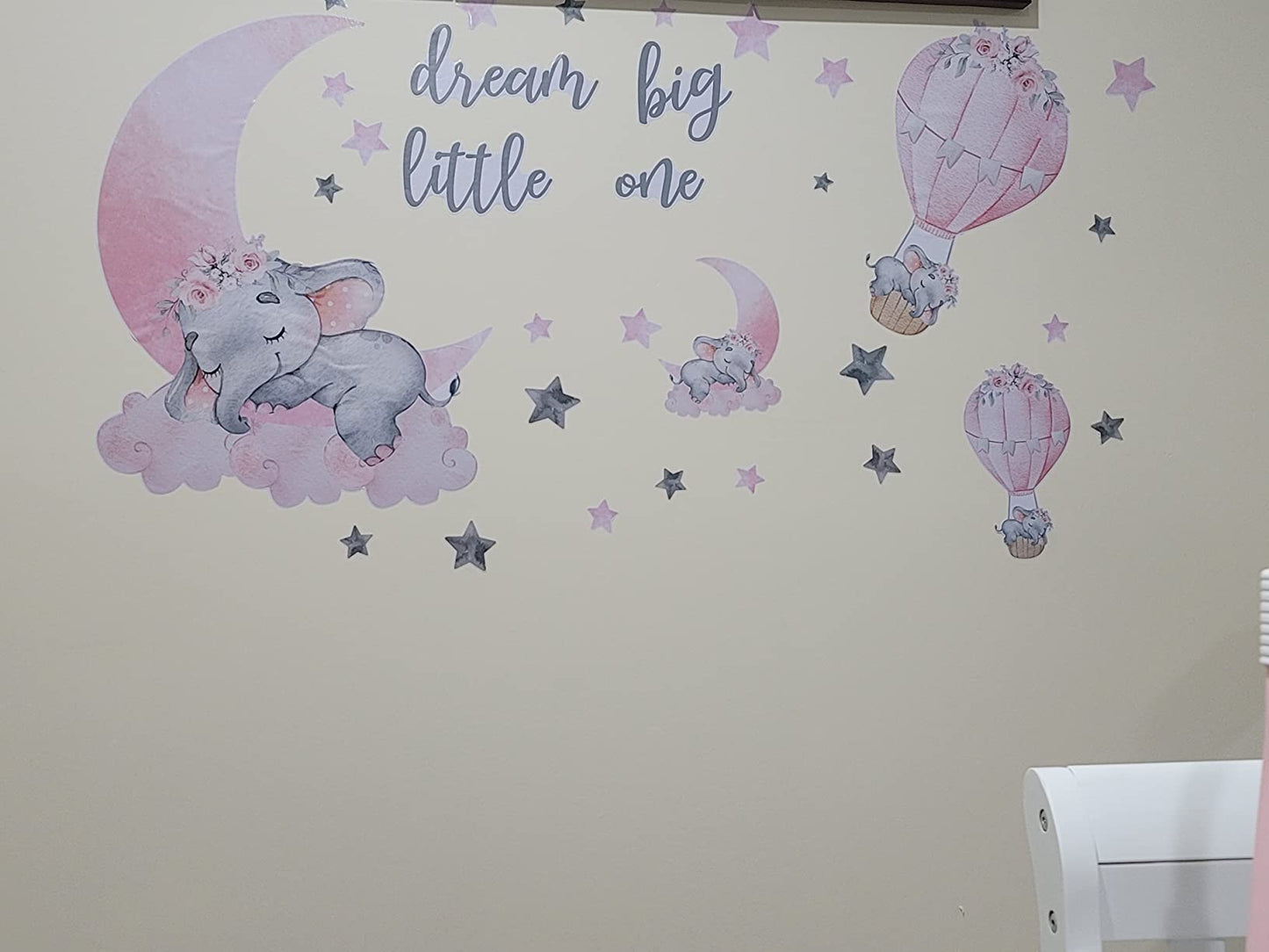 New Dream Big Little One Elephant Wall Stickers | Nursery Kids Home Wall Decor