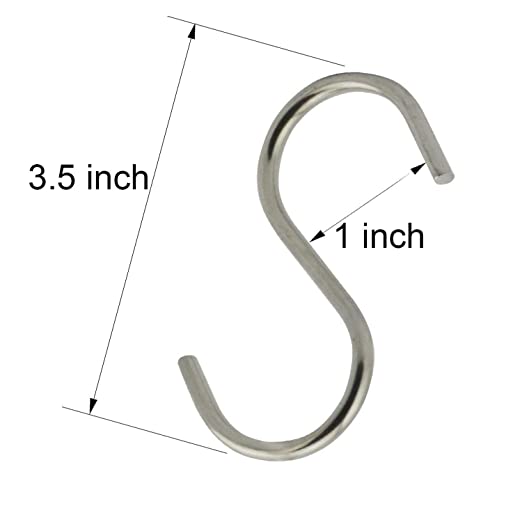 New 20 PCS 3.5" Stainless Steel S Hanging Hooks