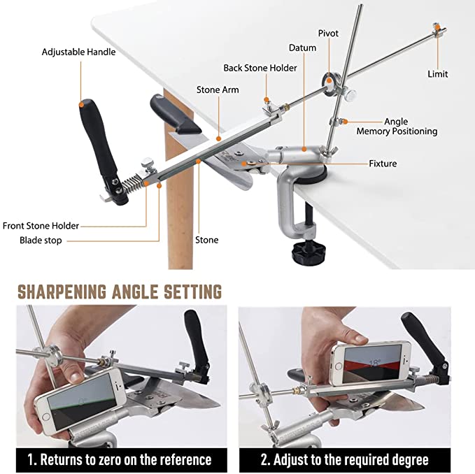 New Professional Knife Sharpener w/ 7 Whetstones