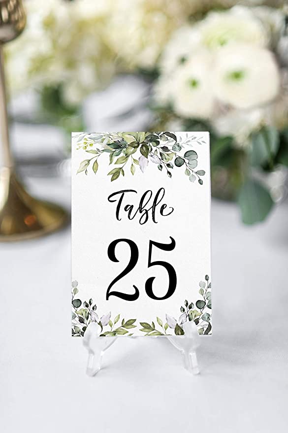 New Party Table Numbers | Set of 1-25 and Head Table Card