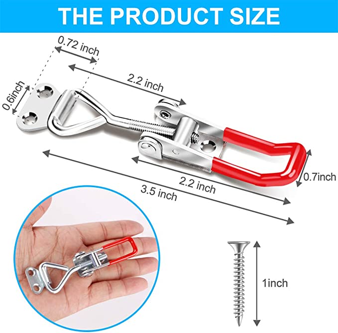 Heavy Duty 6 PCS Toggle Latch Clamp Adjustable | 330Lbs Holding Capacity Pull | w/ 24 PCS Screws