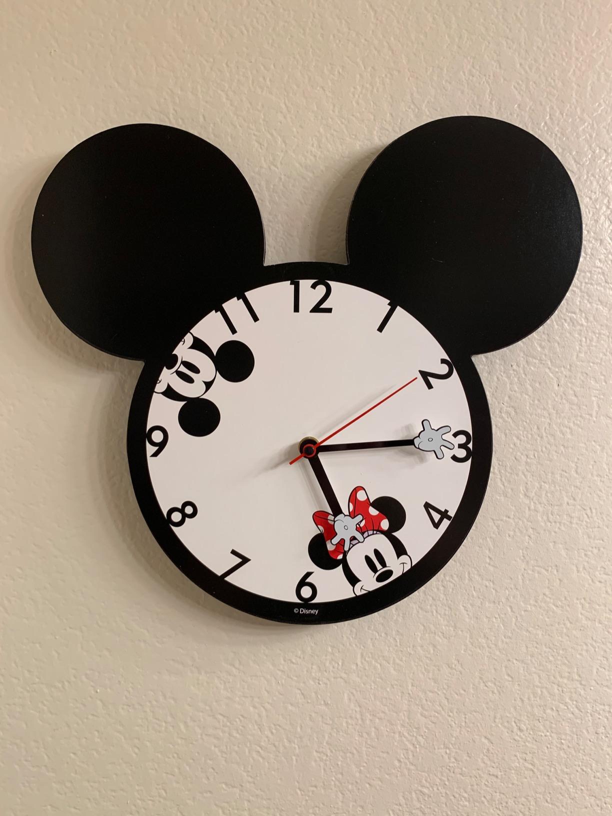 New Mickey & Minnie Mouse Shaped Deco Wall Clock