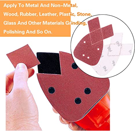 New 100 PCS 10 Sizes Mouse Detail Sander Sanding Sheets Sandpaper w/ Extra 2 Tips