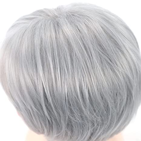 New Layered Bob Short Gray Wigs | Straight Pixie Bob Wig Synthetic Haircuts