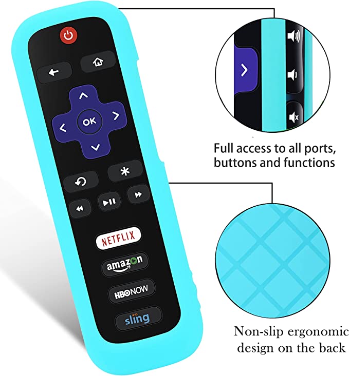 New Remote Case | Roku TV Remote Cover Silicone Protective Controller Universal Sleeve Skin Glow