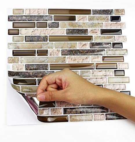 New 10 Sheets 10" x 10" Peel & Stick Backsplash Tile | Vinyl Sticker Wallpaper