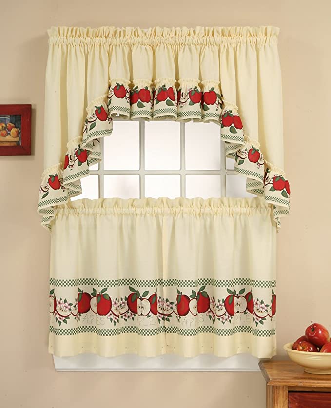 New 3PCS Window Curtain Tier Set