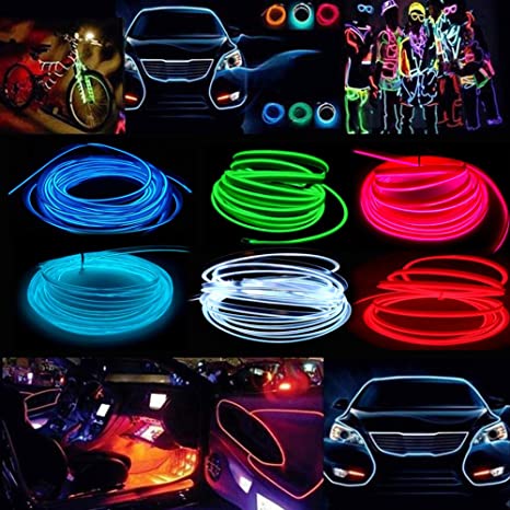 New 3m El Wire Red Interior Car LED Strip Lights | Automotive Car Interior Decoration