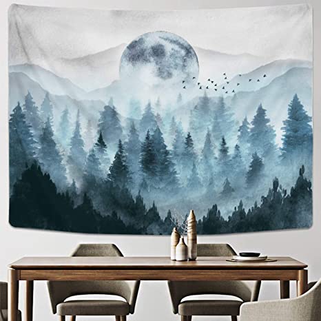 New Misty Forest Tapestry | Foggy Mountain Tapestry