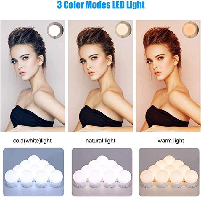 New Led Vanity Lights | Vanity w/ 10 Dimmable Bulbs 3 Color Modes