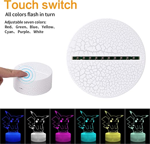 New 3D Illusion LED Night Light | 7 Colors Gradual Changing Touch Switch USB Table Lamp