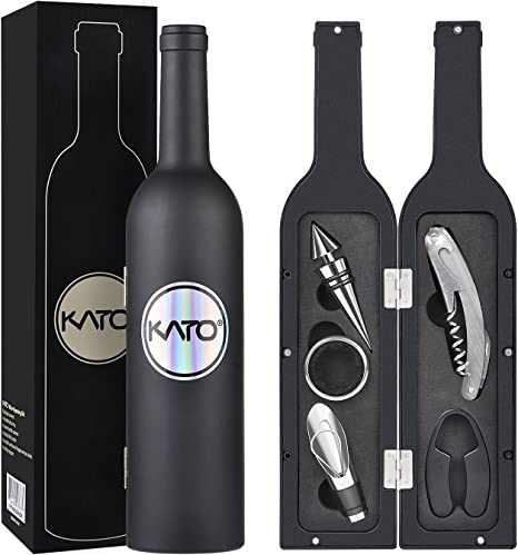 New Wine Bottle Corkscrew Opener Kit | Foil Cutter and Wine Pourer and Stopper