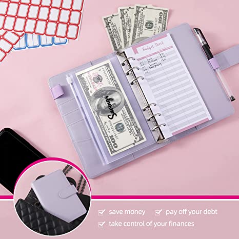 NICOOTH Budget Binder Cash Envelopes for Budgeting Money Organizer for Cash Money Envelopes for ...