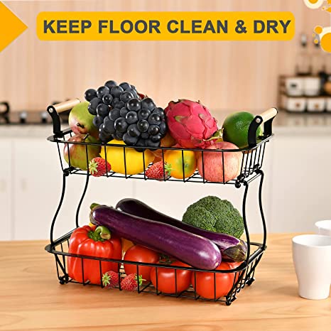 New 2-Tier Fruit Basket | Organizer Countertop Storage