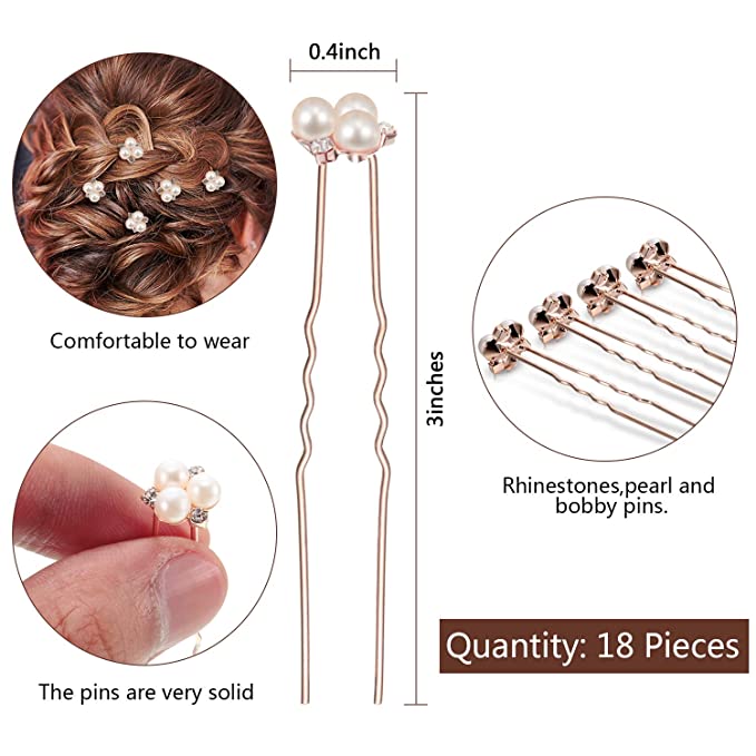 New 18 PCS Bridal Pearl Hair Accessories | Hair Pins | Hair Accessories