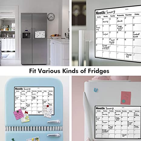 New Whiteboard Calendar For Refrigerator Planners | 16.9" x 11.8"