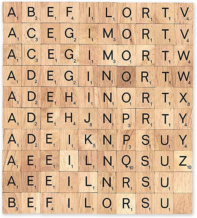 New 100 Wooden Tiles | Scrabble Classic Original Board Game Letters