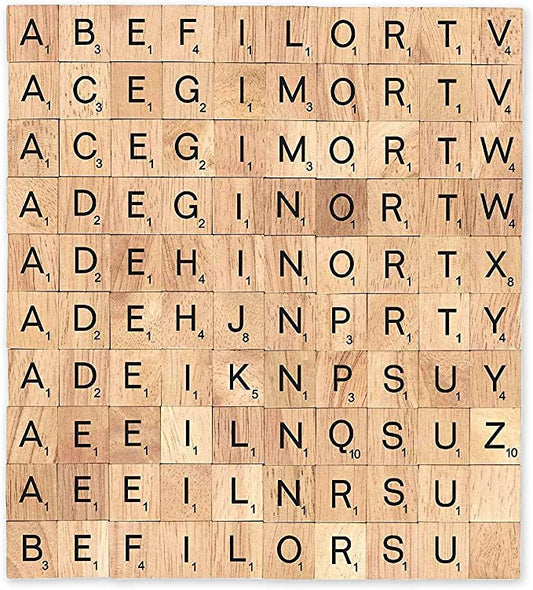 New 100 Wooden Tiles | Scrabble Classic Original Board Game Letters