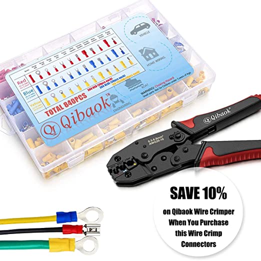 New Electrical Wire Connectors | Spade Bullet Quick Disconnect Assortment Kit | 840 Pcs