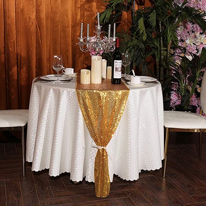 New 13" x 108" Glitter Table Runner | Event Table Decorations