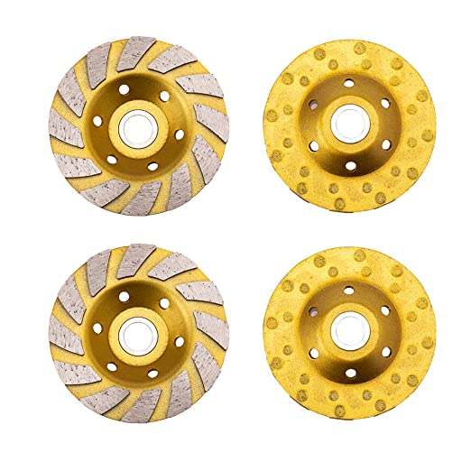 Heavy Duty 2 PCS 4" Angle Grinder Wheels | Diamond Cup Grinding Wheel 12 Segs