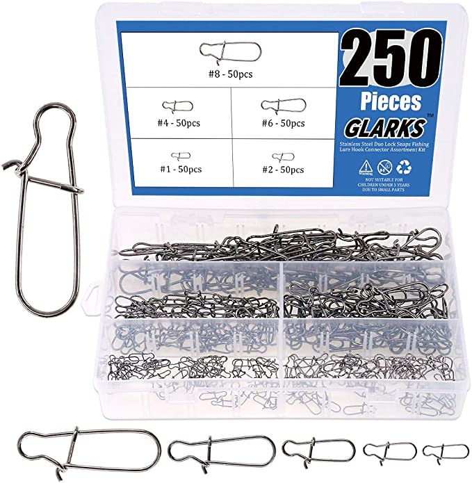 New Fishing Lure Hook | 250 PCS Strong Stainless Steel Duo Lock Snaps Nice Swivel Slid Rings